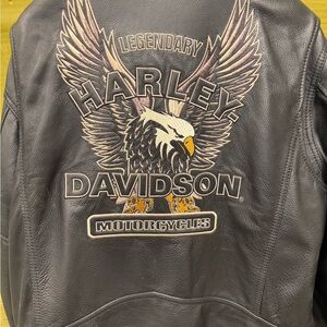 Harley-Davidson Black Leather Bomber Jacket
